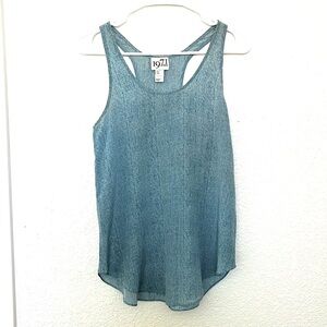 REISS Racerback Silk Tank Top. Sky Blue. Size 2